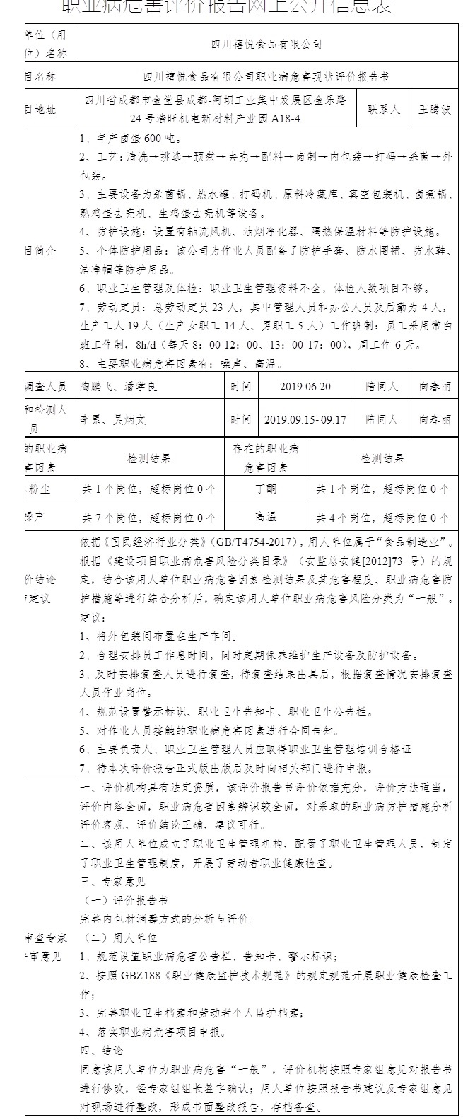 四川禧悅食品有限公司職業(yè)病危害現(xiàn)狀評價報告書.jpg