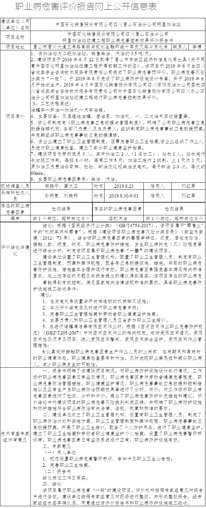 中國石化銷售股份有限公司四川眉山石油分公司明星加油站遷建工程職業病危害控制效果評價報告書.jpg