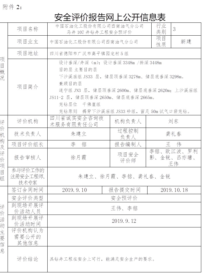 中國石油化工股份有限公司西南油氣分公司馬井107井鉆井工程安全預評價.jpg