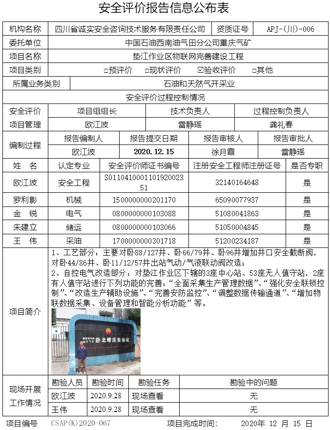中國(guó)石油西南油氣田分公司重慶氣礦墊江作業(yè)區(qū)物聯(lián)網(wǎng)完善建設(shè)工程驗(yàn)收評(píng)價(jià).jpg