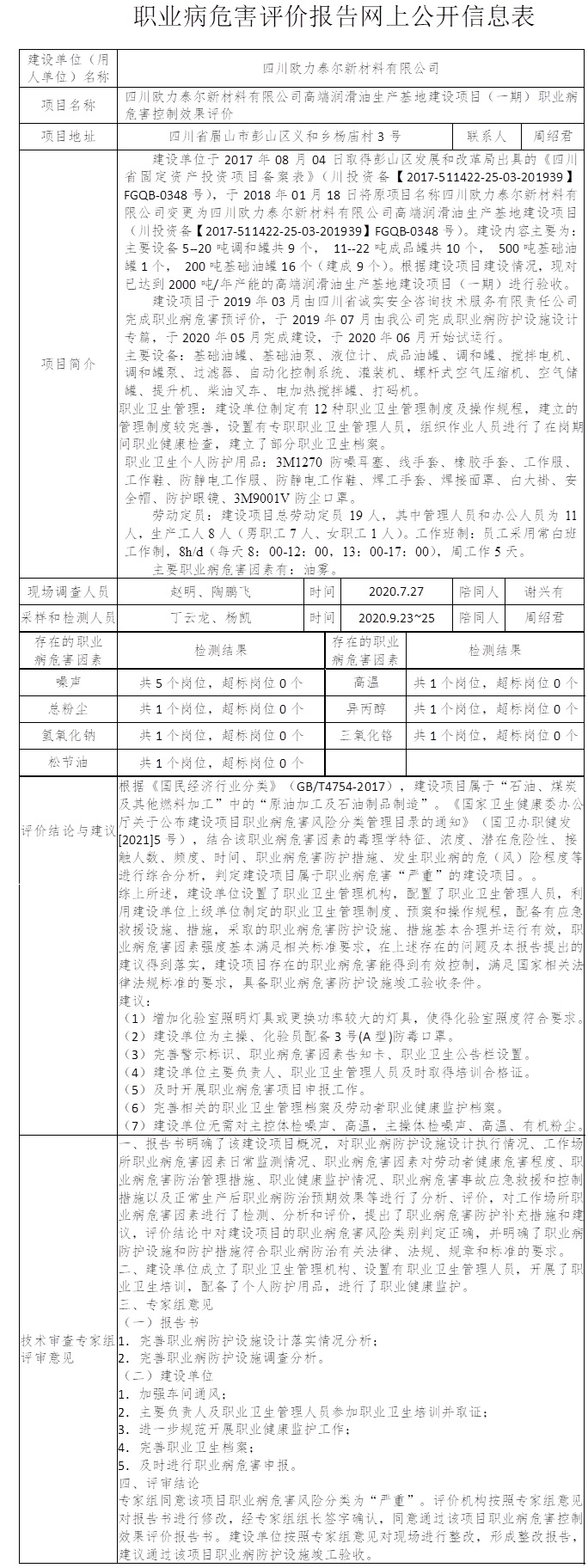 四川歐力泰爾新材料有限公司高端潤滑油生產基地建設項目（一期）職業病危害控制效果評價.jpg
