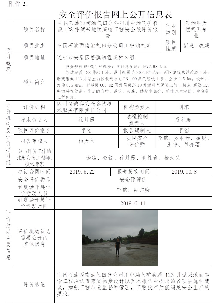 中國石油西南油氣田分公司川中油氣礦磨溪123井試采地面集輸工程安全預評價.jpg