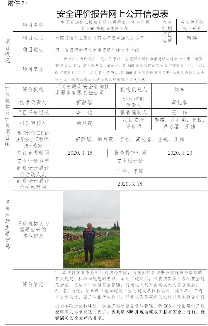 中國石油化工股份有限公司西南油氣分公司新506井地面建設(shè)工程安全預(yù)評價.jpg