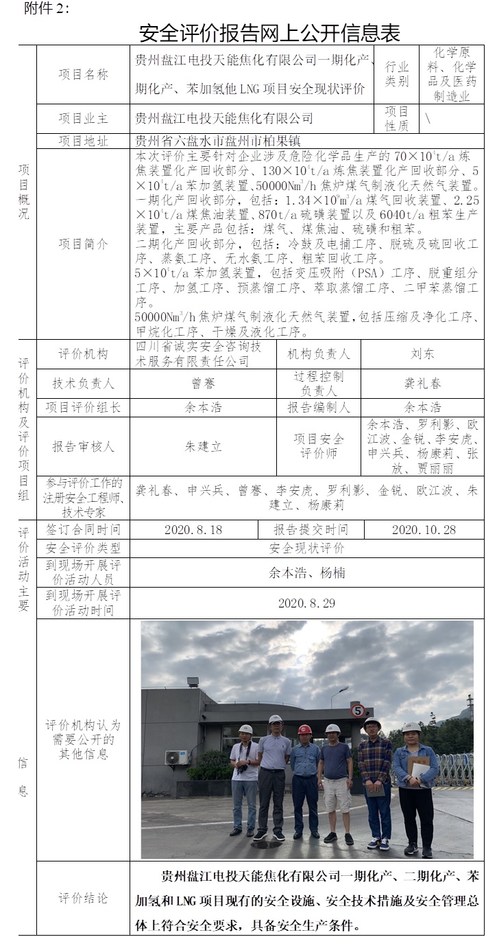 貴州盤江電投天能焦化有限公司一期化產、二期化產、苯加氫他LNG項目安全現狀評價.jpg