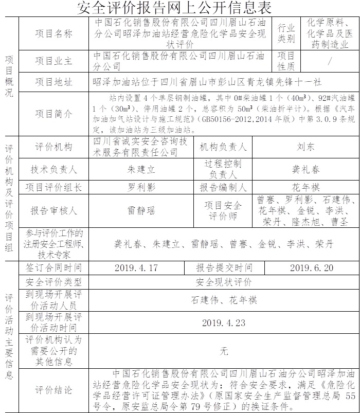 中國石化銷售股份有限公司四川眉山石油分公司昭澤加油站經(jīng)營危險(xiǎn)化學(xué)品安全現(xiàn)狀評價(jià).jpg