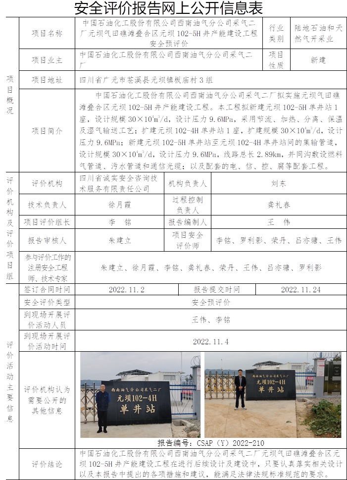 中國石油化工股份有限公司西南油氣分公司采氣二廠元壩氣田礁灘疊合區(qū)元壩102-5H井產(chǎn)能建設(shè)工程安全預(yù)評價.jpg