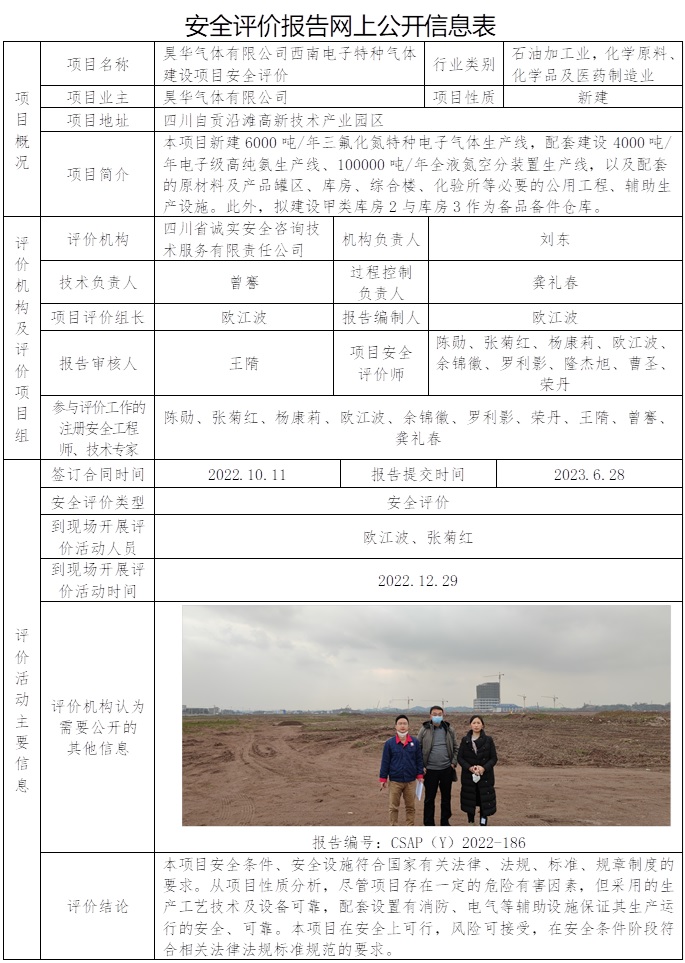 CSAP（Y）2022-186 昊華氣體有限公司西南電子特種氣體建設項目安全評價報告.jpg