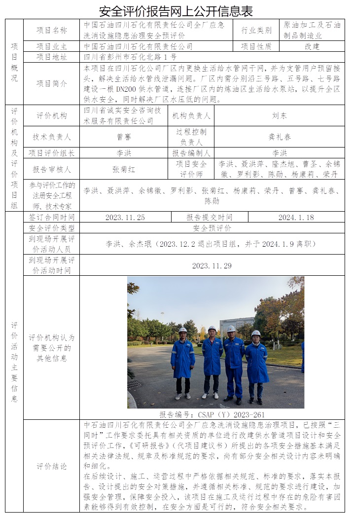 CSAP（Y）2023-261 中國石油四川石化有限責任公司全廠應急洗消設施隱患治理安全預評價.jpg