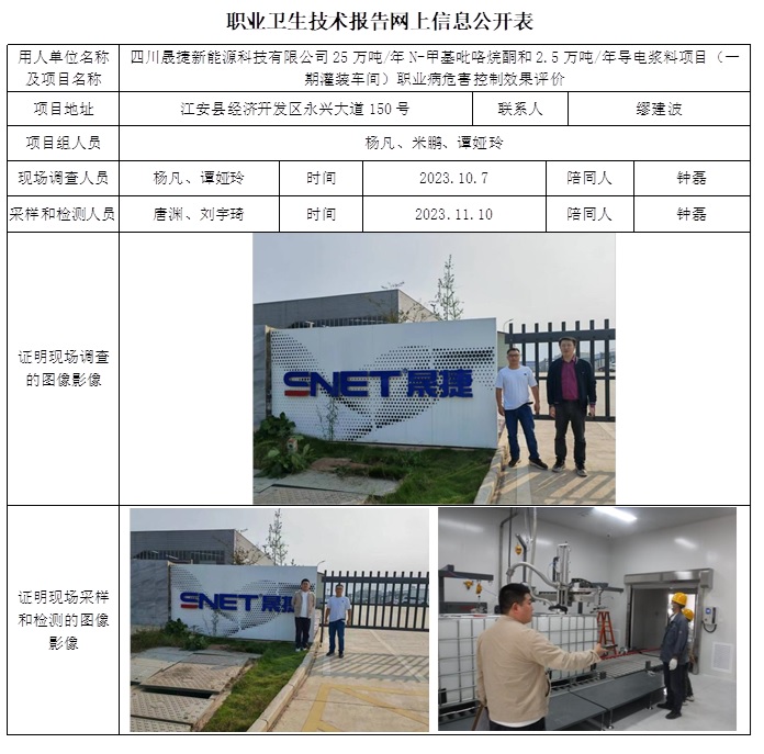 CSZP(K)2023-091 四川晟捷新能源科技有限公司25萬噸N-甲基吡咯烷酮和2.5萬噸導電漿料項目（一期灌裝車間）  職業病危害控制效果評價.jpg
