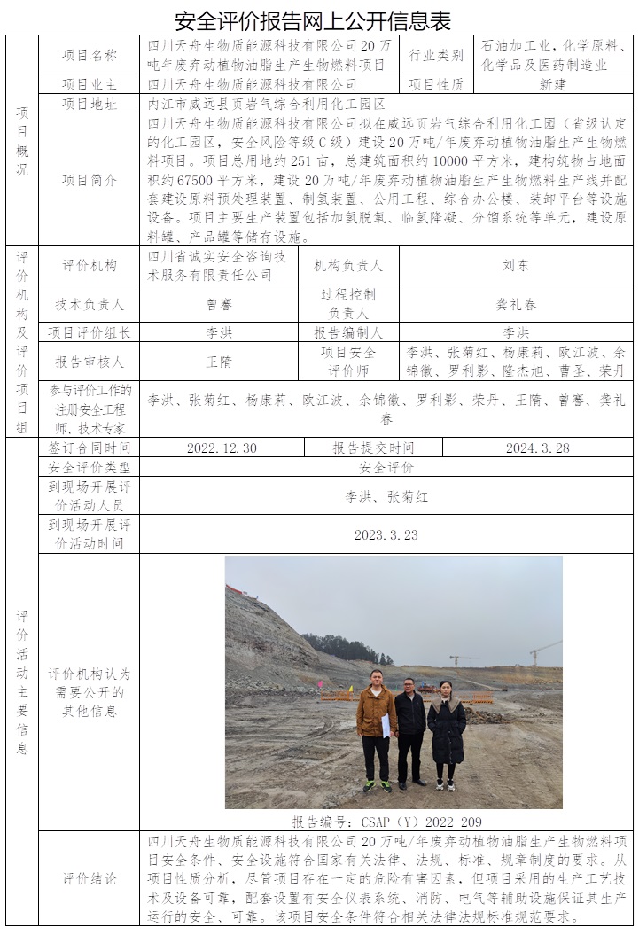 CSAP（Y）2022-209 四川天舟生物質(zhì)能源科技有限公司20萬噸年廢棄動(dòng)植物油脂生產(chǎn)生物燃料項(xiàng)目安全評價(jià).jpg