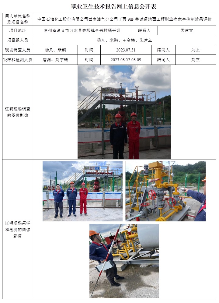 CSZP（K）2022-064 中國石油化工股份有限公司西南油氣分公司丁頁9HF井試采地面工程職業病危害控制效果評價（2023.10中旬）.jpg