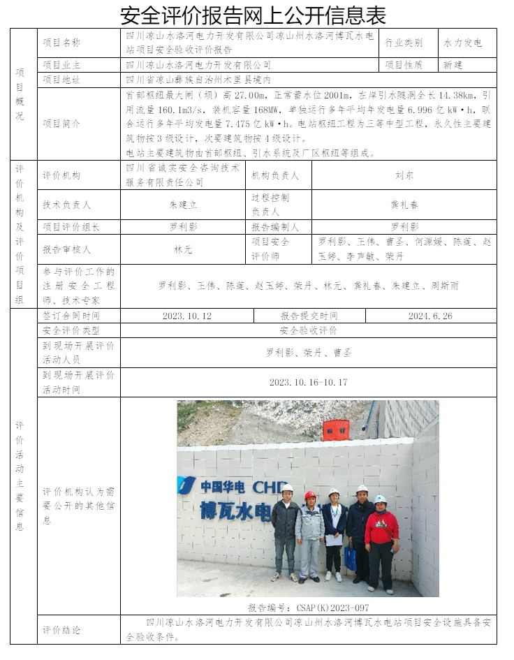 CSAP（K）2023-097 四川涼山州水洛河電力開發(fā)有限公司涼山州水洛河博瓦水電站項目安全驗收評價報告.jpg