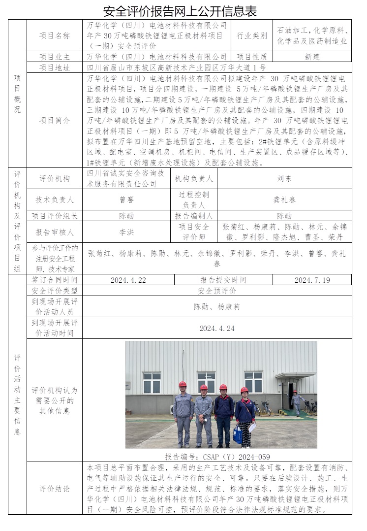 CSAP（Y）2024-059 萬華化學（四川）電池材料科技有限公司年產30萬噸磷酸鐵鋰鋰電正極材料項目（一期）安全預評價.jpg