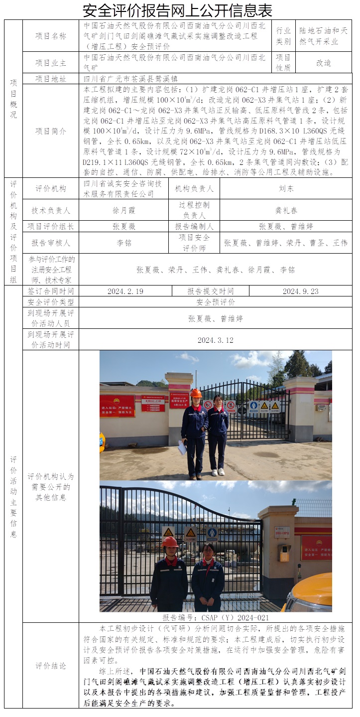 CSAP（Y）2024-021 中國石油天然氣股份有限公司西南油氣分公司川西北氣礦劍門氣田劍閣礁灘氣藏試采實施調整改造工程（增壓工程）安全預評價.jpg