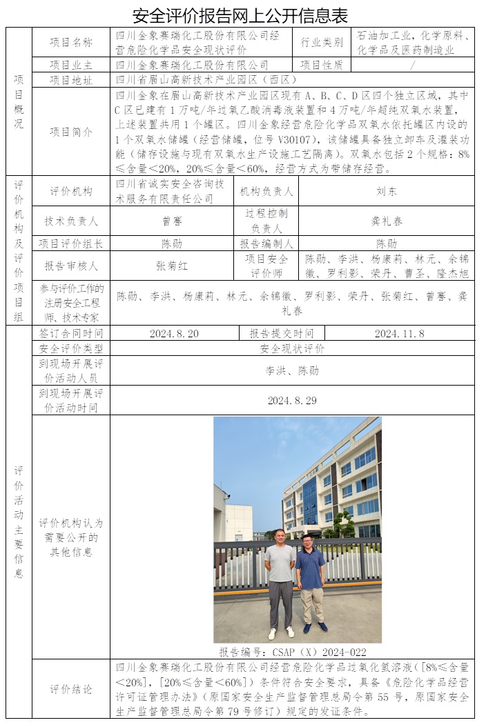 CSAP（X）2024-022 四川金象賽瑞化工股份有限公司經營危險化學品安全現狀評價.jpg