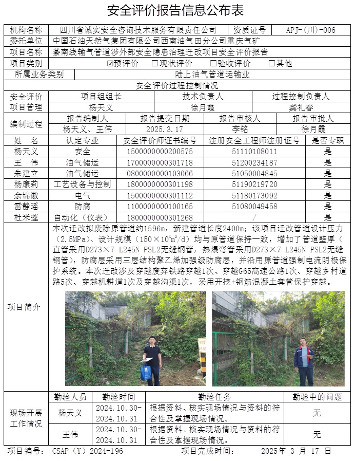 CSAP（Y）2024-196 中國(guó)石油西南油氣田分公司重慶氣礦綦南線輸氣管道涉外部安全隱患治理遷改項(xiàng)目安全評(píng)價(jià)報(bào)告.jpg